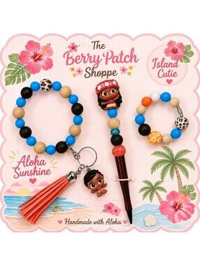 Disney's Doorables Moana & Simea Pen Tumbler Keychain Bracelet Accessory